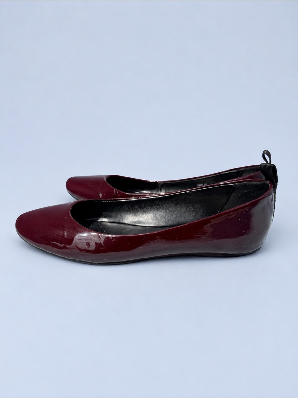 Karl Lagerfeld Paris Vada Flats Burgundy Patent Leather Pointed Toe Size 7 - Picture 5 of 11